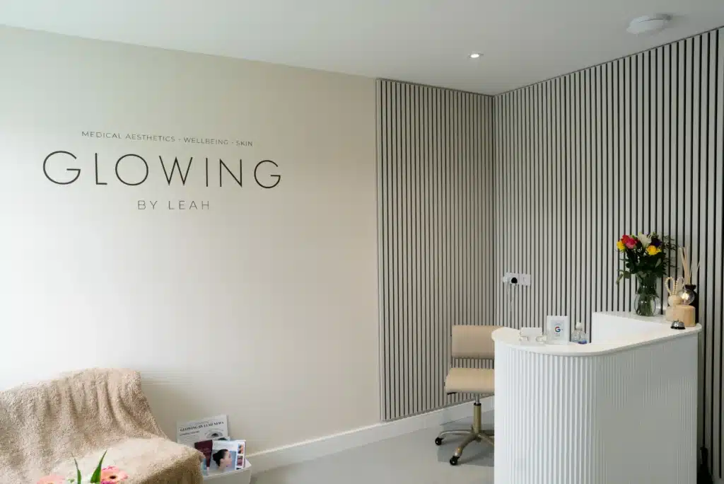 Reception area at Glowing By Leah
